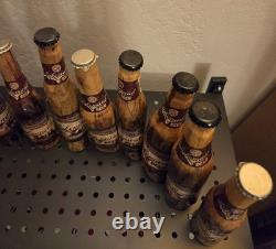 11 Handmade Wood Carved 2008 Lakemaid Beer Bottle Lot Rustic Folk Art Cabin