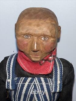 11 Vintage Wooden Appalachian'Poppet' 1930-40 Hand Carved Wood Folk Art Sa