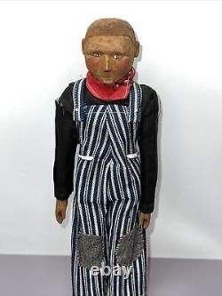 11 Vintage Wooden Appalachian'Poppet' 1930-40 Hand Carved Wood Folk Art Sa