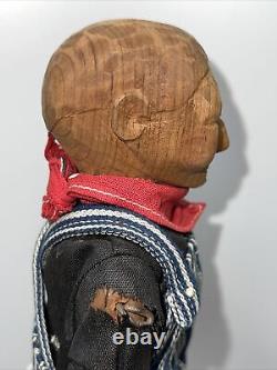 11 Vintage Wooden Appalachian'Poppet' 1930-40 Hand Carved Wood Folk Art Sa