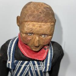 11 Vintage Wooden Appalachian'Poppet' 1930-40 Hand Carved Wood Folk Art Sa