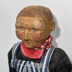 11 Vintage Wooden Appalachian'Poppet' 1930-40 Hand Carved Wood Folk Art Sa
