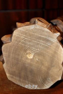 13 Hand Carved Wood Rübezahl Thinker Gnome Statue Folk Art Decor Gift