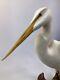 16 Inches Tall Vintage Hand Carved Wooden Stork Crane Heron Bird (g1)