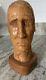 1800's Vintage Folk Art Hand Carved Oak Bust Of George Washington On Walnut Base
