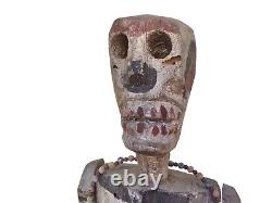 18 Inch Vintage Primitive Handmade Wood Skeleton South American Folk Art