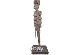 18 Inch Vintage Primitive Handmade Wood Skeleton South American Folk Art