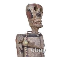 18 Inch Vintage Primitive Handmade Wood Skeleton South American Folk Art