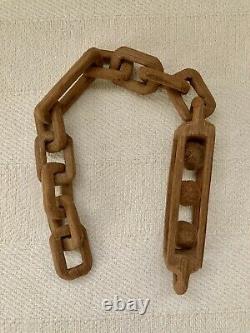 #18 Vintage Folk Art Carved Wood Chain Whimsy with Balls in Cage 13 Down Fr. $225