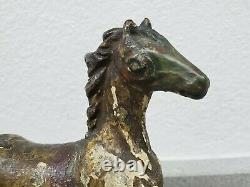 18th Century Folk Art Carved Sculpture Two Men Shoeing a Horse