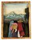 1930s 40s Mexican Folk Art Carved Relief Wood Campesino Family Wall Plaque Panel