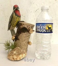 1940's Folk Art Wood Carving Yellow Bellied Sapsucker