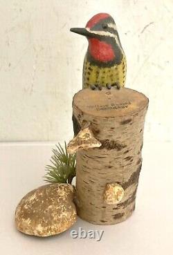 1940's Folk Art Wood Carving Yellow Bellied Sapsucker