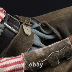 1940's Texas Folk Art Black American Cowboy Carved wood Figure with Leather chap