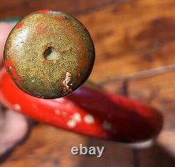 1950's Hand Carved & Painted Wooden Toy Trumpet Folk Art Display Christmas Decor