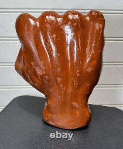 1960's Folk Art Hand Fist Sculpture Carved Symbol Power Strength