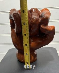 1960's Folk Art Hand Fist Sculpture Carved Symbol Power Strength