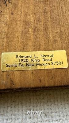 1971 Edmund L Navrot St Peter Hand Carved Painted Wood Folk Art Santa Fe Signed