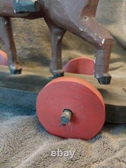 1980 LARRY KOOSED Folk Art Hand Carved Painted Napoleon Wheeled Figure Melo4567