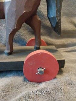 1980 LARRY KOOSED Folk Art Hand Carved Painted Napoleon Wheeled Figure Melo4567