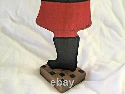 1983 Nancy Thomas Hand Carved Painted Wood Folk Art Santa Claus Christmas