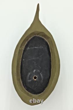 1987 Hand Carved American Folk Art Cat in Boat with Flag by Paige & Larry Koosed