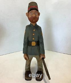 1992 Johnney Reb Roland Vicksburg MS Wooden Hand Carved Union Soldier Folk Art