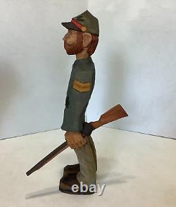 1992 Johnney Reb Roland Vicksburg MS Wooden Hand Carved Union Soldier Folk Art