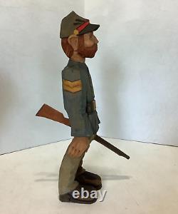 1992 Johnney Reb Roland Vicksburg MS Wooden Hand Carved Union Soldier Folk Art