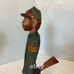 1992 Johnney Reb Roland Vicksburg MS Wooden Hand Carved Union Soldier Folk Art