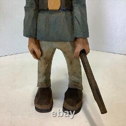 1992 Johnney Reb Roland Vicksburg MS Wooden Hand Carved Union Soldier Folk Art