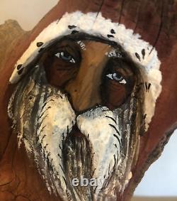1994 Jack Leslin hand carved driftwood Nature Spirit Folk Art whimsical Santa