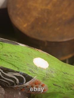 19t C. Folk Art PA. German Hand Carved Birds In Nest WithPatriotic Colors Amazing