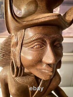 19th-C Folk Art Wood Carving Carved Renaissance Jester Natural Patina 14