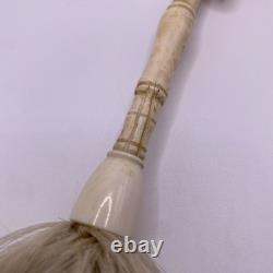 19th Century Folk Art European Carved Fly Whisk-Openwork Handle