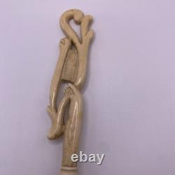 19th Century Folk Art European Carved Fly Whisk-Openwork Handle