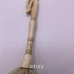 19th Century Folk Art European Carved Fly Whisk-Openwork Handle