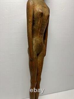 19th Century Folk Art Hand Carved Oak Figurine