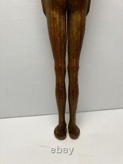 19th Century Folk Art Hand Carved Oak Figurine