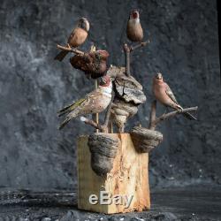 19th Century German Folk art Carved Birds