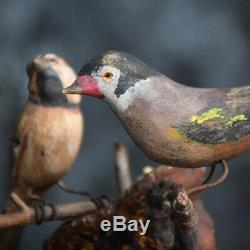 19th Century German Folk art Carved Birds