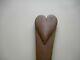 19th Century Hand Carved Spoon With Big Heart On Handle. Folk Art Heart Spoon