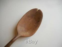 19th Century hand carved Spoon with Big Heart on Handle. Folk Art Heart Spoon