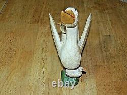 2001 D&D Strawser Carved Wood Folk Art Goose & Gooselings Family Figures, Signed