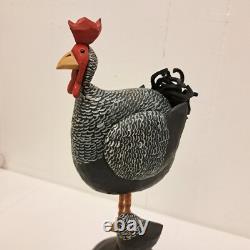 2003 Chicken Chik Farm Farmhouse Folk Art Wood Hand Carved by Pat Russo Signed
