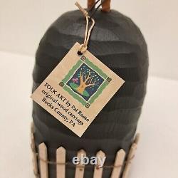 2003 Chicken Chik Farm Farmhouse Folk Art Wood Hand Carved by Pat Russo Signed
