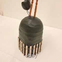 2003 Chicken Chik Farm Farmhouse Folk Art Wood Hand Carved by Pat Russo Signed