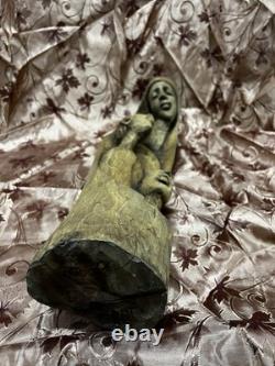 20 Hand Carved Wooden Madonna & Children Sculpture Solid Wood Folk Art