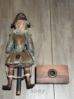 22 Sarreid Italy Victorian Carved Wood Brass Folk Art Sculpture Statue Vintage