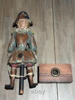22 Sarreid Italy Victorian Carved Wood Brass Folk Art Sculpture Statue Vintage